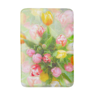 Tapis De Bain Bouquet de tulipe à l'aspect vintage - art floral