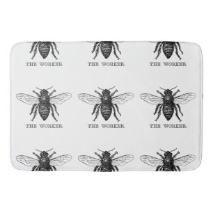 Tapis De Bain Bourdon noir ouvrier abeille miel