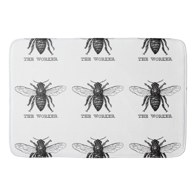 Tapis De Bain Bourdon noir ouvrier abeille miel (Devant)