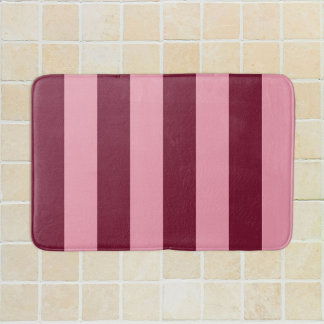 Tapis De Bain Bourgogne Rose Motif Grande Rayure Gras Rouge Ceri
