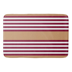 Tapis De Bain Bourgogne rouge cinq bandes motif