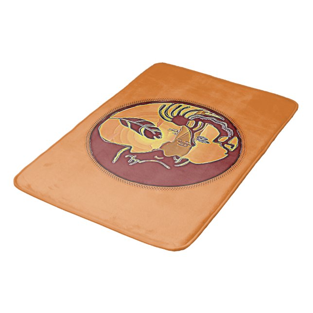 Tapis De Bain Bouton de paysage - Kokopelli Moon Feather 1 (Angle)