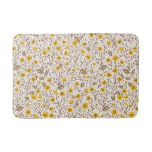 Tapis De Bain Boutons jaunes et bruns