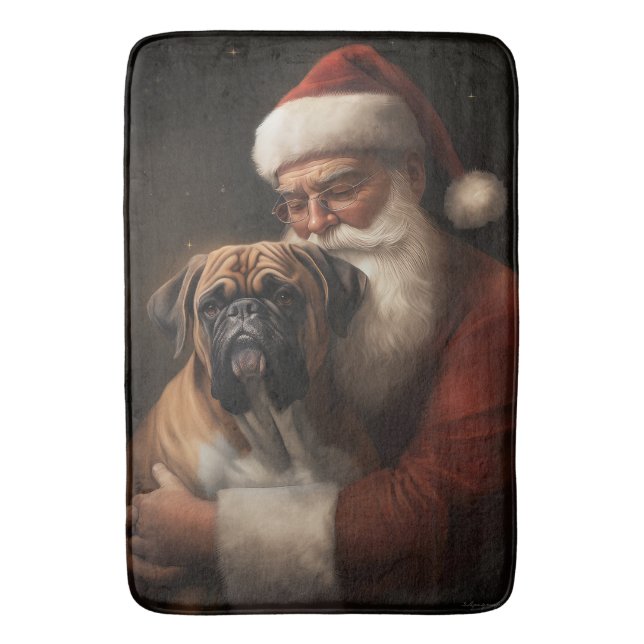 Tapis De Bain Boxer avec Noël Festif du Père Noël (devant Vertical)