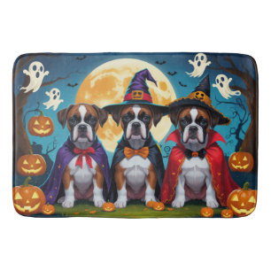 Tapis De Bain Boxer Chiens Citrouille Halloween Funny