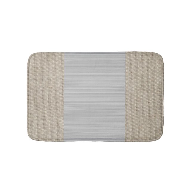 Tapis De Bain Bracelet gris clair beige mat rayures horizontales (Devant)