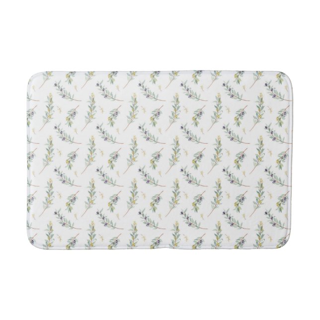 Tapis De Bain Branche d'olive Neutre Botanique (Devant)