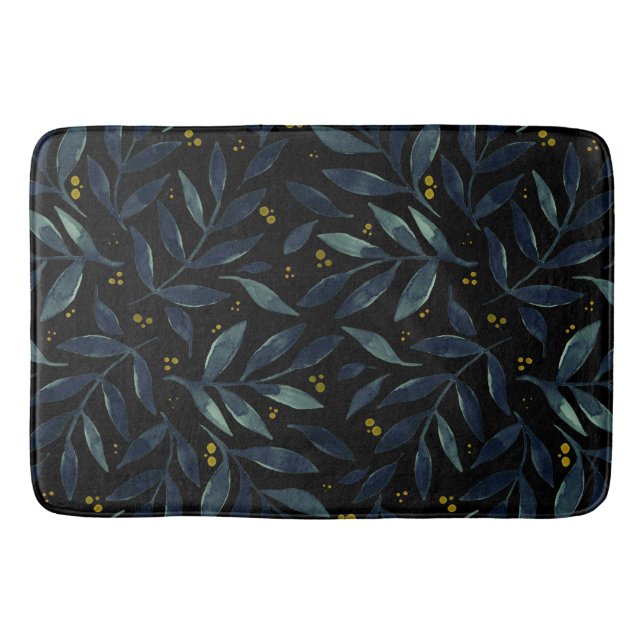 Tapis De Bain Branches d'aquarelle élégantes (Devant)