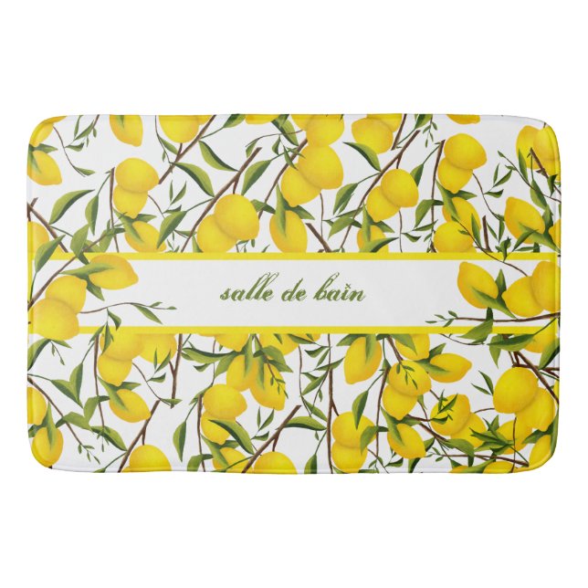 Tapis De Bain Branches d'arbre citronné personnalisées (Devant)
