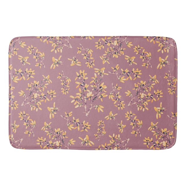 Tapis De Bain Branches de l'épine noire jaune pourpre   (Devant)