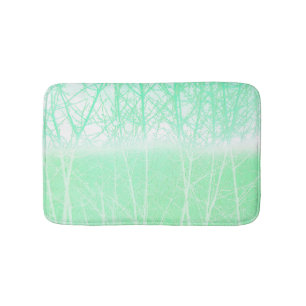 Tapis De Bain Branches de Menthe Verte Brumeuse Givrée
