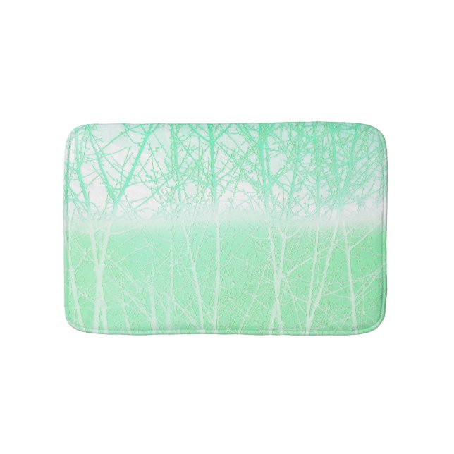 Tapis De Bain Branches de Menthe Verte Brumeuse Givrée (Devant)