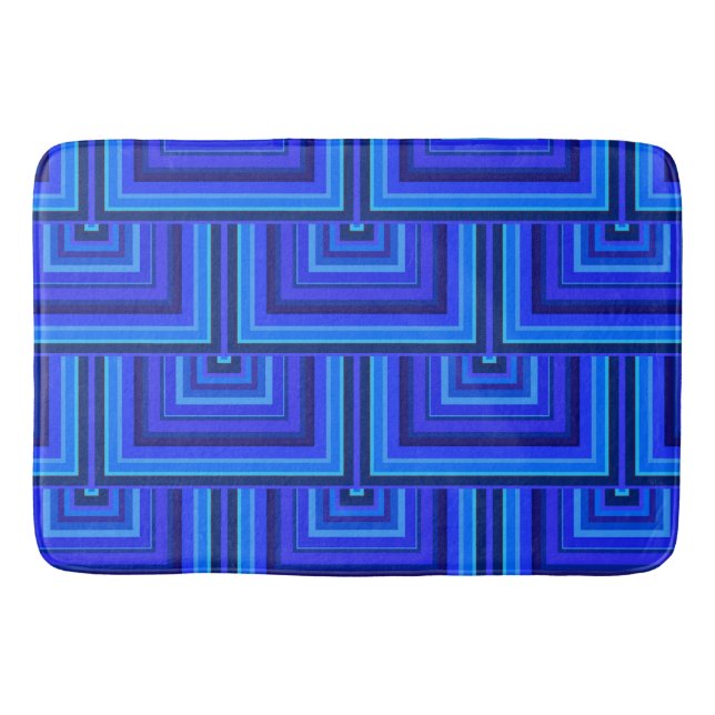 Tapis De Bain Brayures bleues carré motif (Devant)