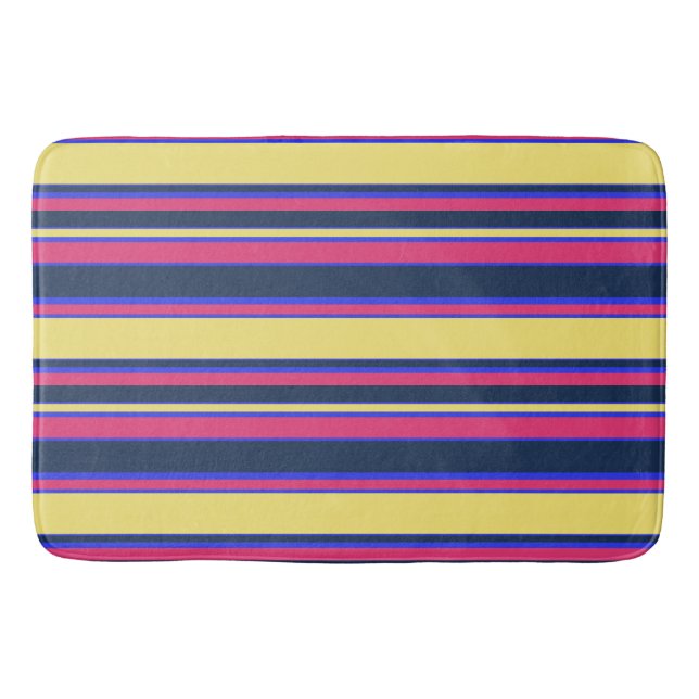 Tapis De Bain Brayures rose, jaune et bleue (Devant)