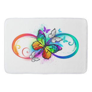 Tapis De Bain Bright infinity with rainbow butterfly