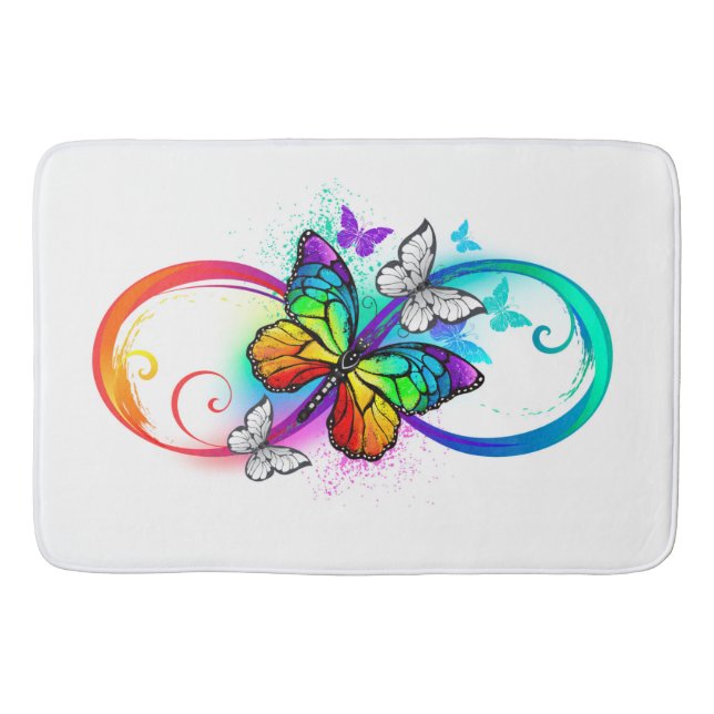 Tapis De Bain Bright infinity with rainbow butterfly (Devant)