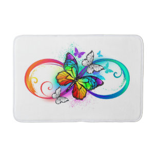 Tapis De Bain Bright infinity with rainbow butterfly