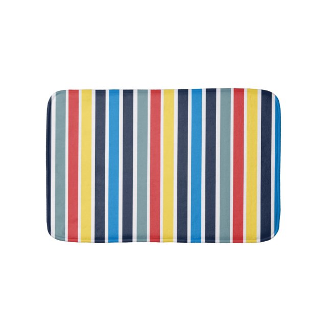 Tapis De Bain Bright multicolore bandes verticales. (Devant)
