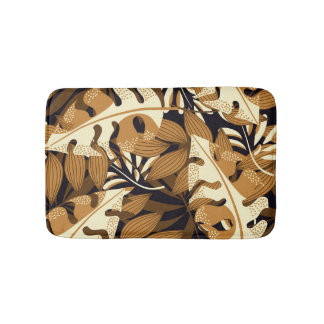 Tapis De Bain Bright Tropical Feuilles Dark Motif