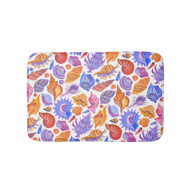 Tapis De Bain Bright tropical seashell, main-drawn (Devant)
