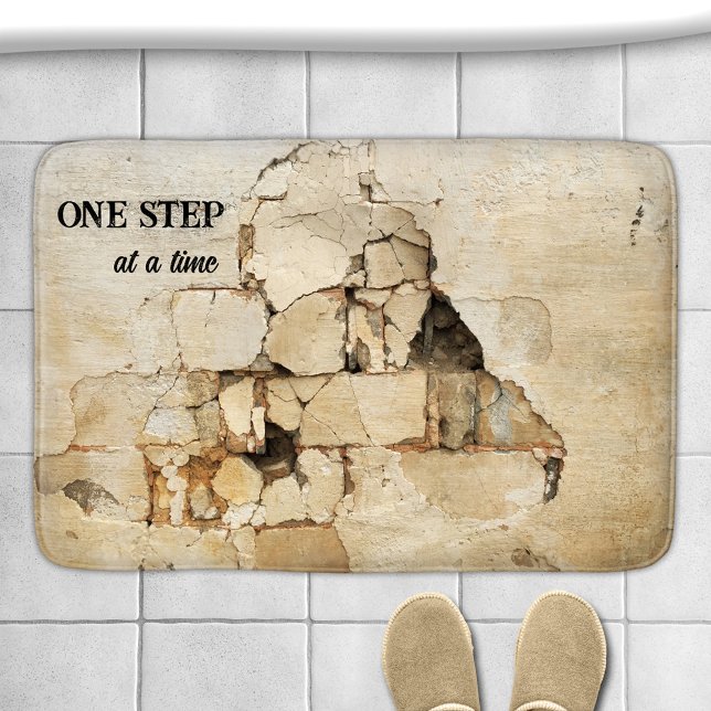 Tapis De Bain Brique industrielle grunge (Bath mat featuring a grunge brick wall design)