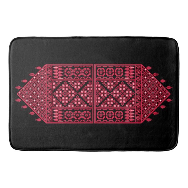 Tapis De Bain Broderie palestinienne Tatreez design imprimé (Devant)