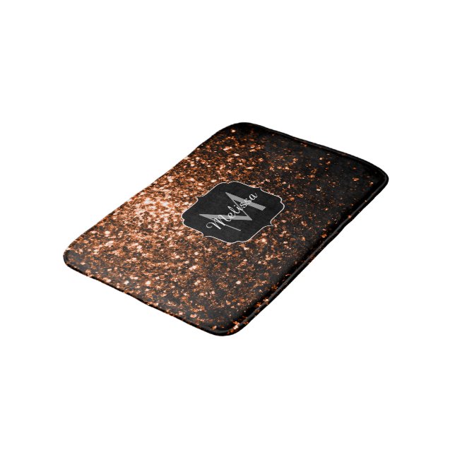 Tapis De Bain Bronze brun cuivre fausse parties scintillant scin (Angle)