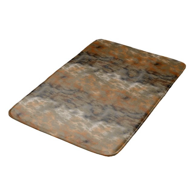 Tapis De Bain Bronze et marbre de cuivre Abstrait (Angle)