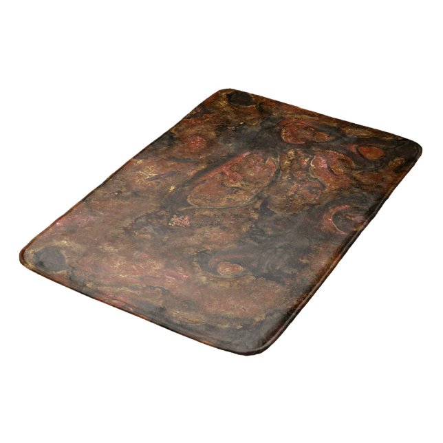 Tapis De Bain Bronze et Pierre rose Abstrait (Angle)