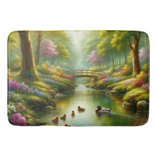 Tapis De Bain Brook de printemps avec canards/fleurs