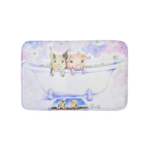 Tapis De Bain Brouiller un dub de piggies dans la peinture de la