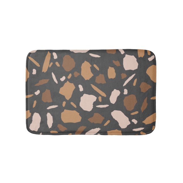 Tapis De Bain Brown, beige, tan et gris Terrazzo Motif (Devant)