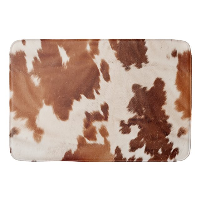 Tapis De Bain Brown Cream Cowhide Western (Devant)