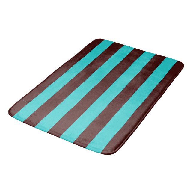 Tapis De Bain Brown et Aqua (Angle)