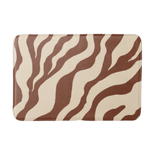Tapis De Bain Brown Zebra Salle de bain Mat Salle de bain Poster