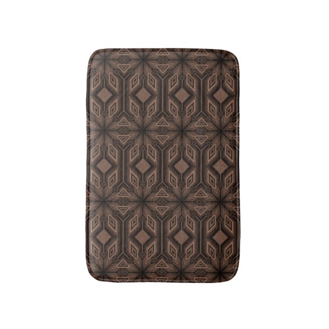 Tapis de bain brun chocolat de mousse de mosaïque (Devant (Vertical))