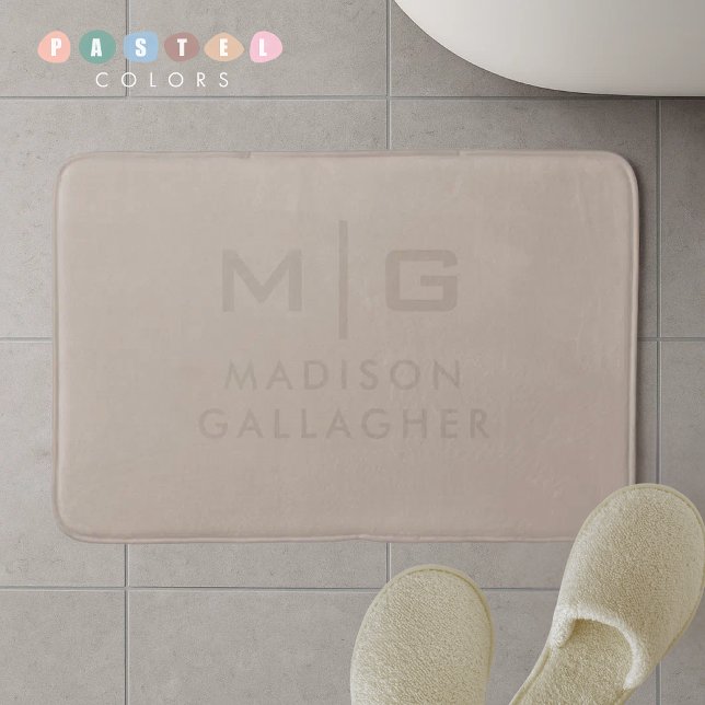 Tapis De Bain Brun clair pastel beige doux et solide (Solid Soft Light Pastel Tan Kekhi Beige Color Bath Mat
)
