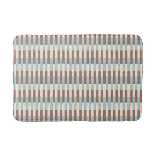 Tapis De Bain Brun Tan Bleu Rayures