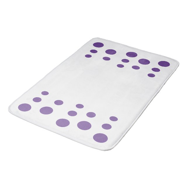 Tapis De Bain Bubbles modernes violets et blancs Points (Angle)