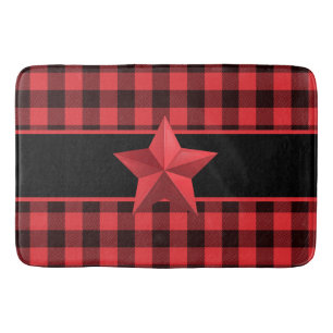 Tapis De Bain Buffalo plaqué rouge/noir avec Red Star Design
