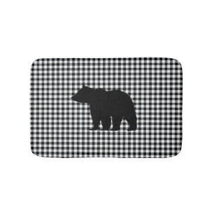 Tapis De Bain Buffle d'ours noir Chèque de bain Mat