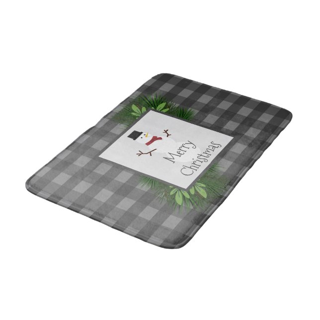 Tapis De Bain Buffle gris neige Plaid Bath Mat (Angle)
