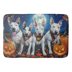 Tapis De Bain Bull Terrier Halloween Éffrayant