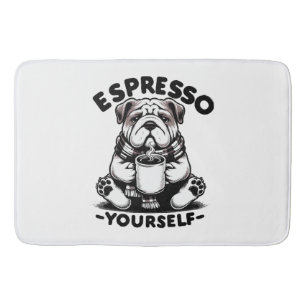 Tapis De Bain Bulldog au café chaud espresso