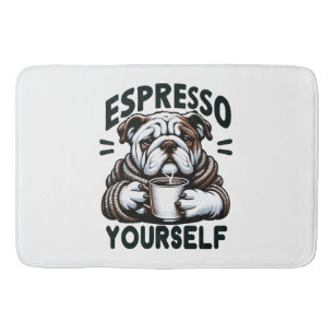 Tapis De Bain Bulldog au café expresso chaud - Café cosy