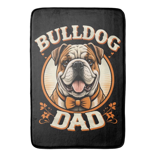 Tapis De Bain bulldog dad – cute vintage bulldog father’s day (devant Vertical)