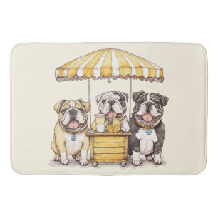 Tapis De Bain Bulldogs Anglais Courant Un Stand De Lemonade