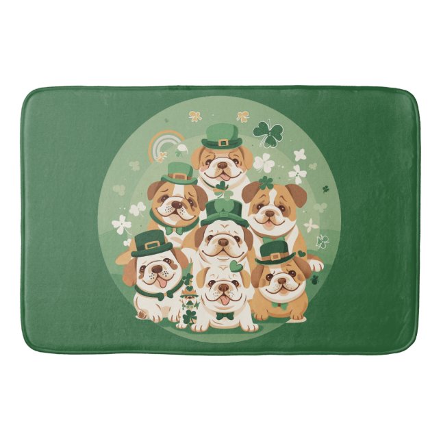 Tapis De Bain Bulldogs anglais de la Saint-Patrick (Devant)