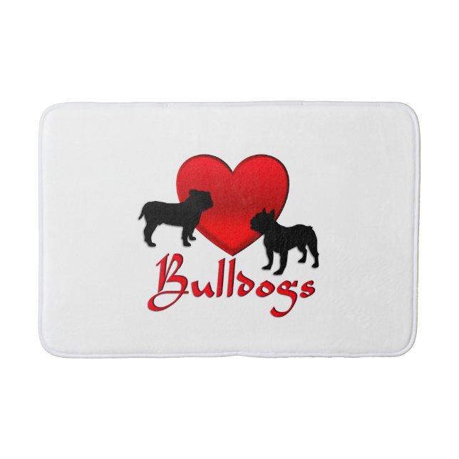 Tapis De Bain Bulldogs de coeur (Devant)