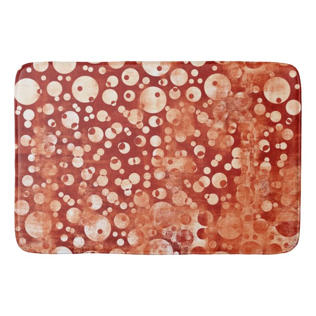 Tapis De Bain Bulles Abstraites rouges blanches à motifs (Devant)